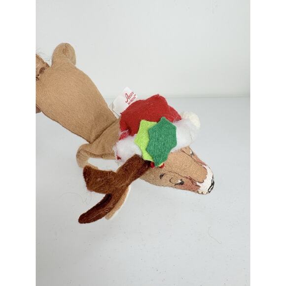 Vtg 1970 Annalee Reindeer Mobilitee Standing Posable With Santa Hat Christmas - Picture 3 of 11